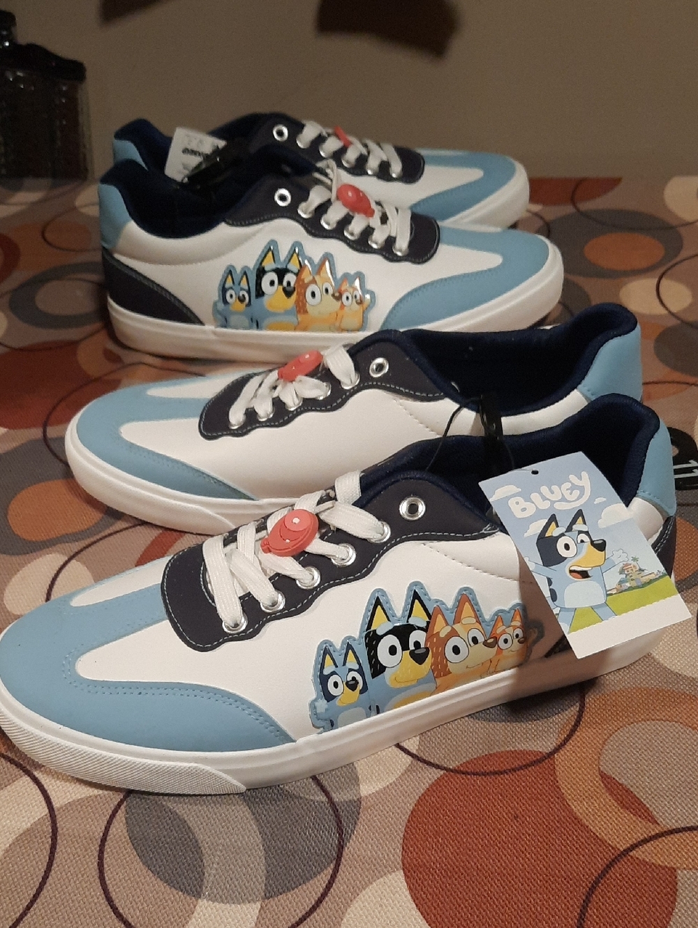 BLUEY Unisex Athletic Sneakers in Light Blue & Navy NWT